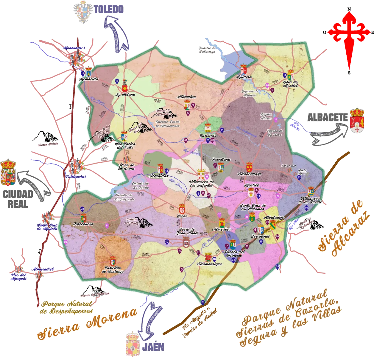 Mapa Campo de Montiel
